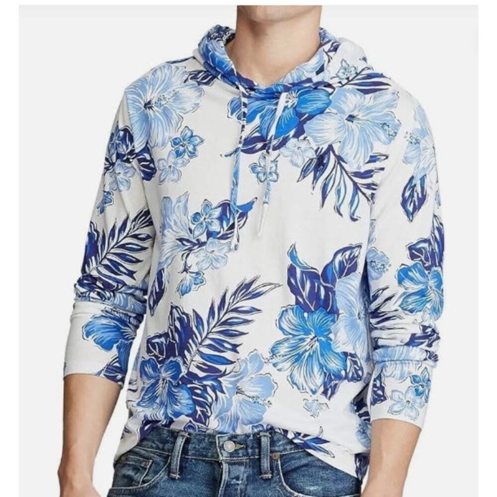 New NWT Polo Ralph Lauren Light Weight Floral Long Sleeve Hoodie XXL